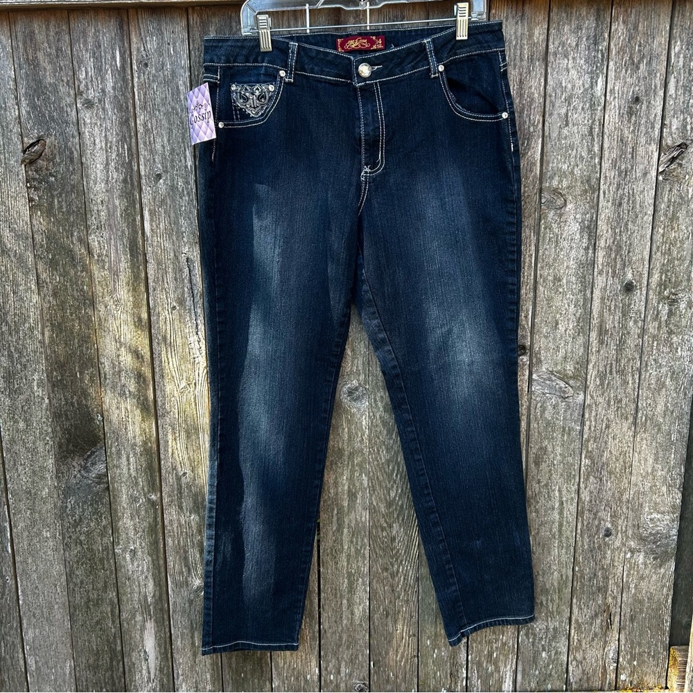 One 5 One Classic Dark Blue Women's Straight Leg Jeans Size 14